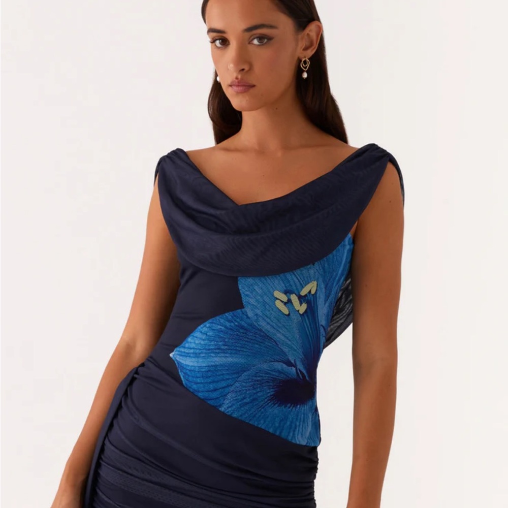 Peppermayo Exclusive - Good Fortune Mini Dress -
Navy